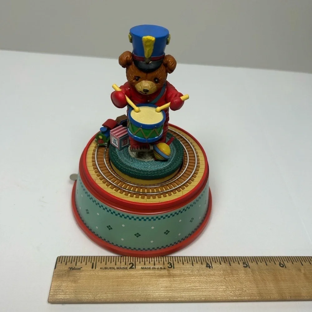 Vintage Enesco 1988 Small World Of Music Little Drummer Bear Music Bear Box